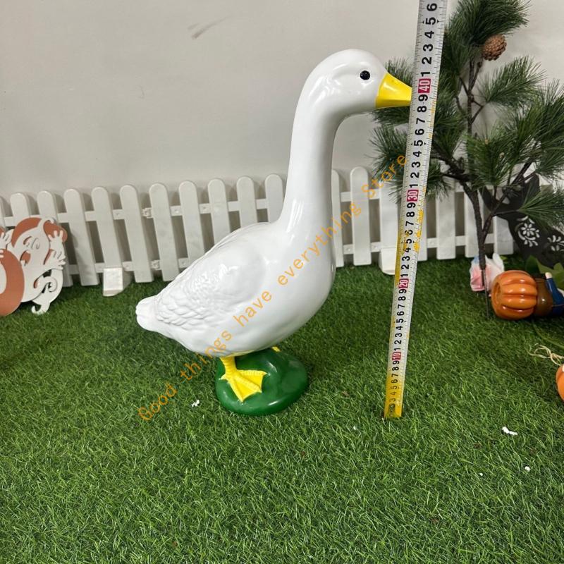 

White Geese Resins Statue Weather Resistant Light weight Gooses Statue for Outdoor Garden Lawn Decoration 55KF CN