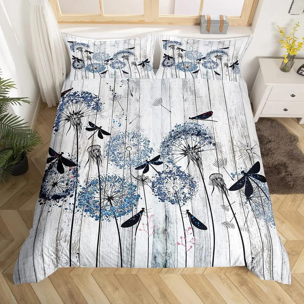 Rustic Wooden Barn Duvet Cover Set Wood Rustic Bedding Set Full King SizeFarm Farmhouse Comforter CoverPlank Wall Quilt Cover