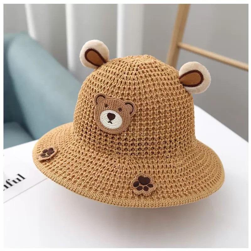 Children's Hat Girls Summer Straw Hat Girls Summer Female Treasure Sun Protection Bucket Hat Baby Beach Sun Hat