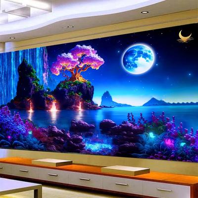 Neue Landschaft See Mond 5D Diamant Malerei Bild Große Landschaft DIY Voll Mosaik Bestickte Landschaft Wand Dekoration