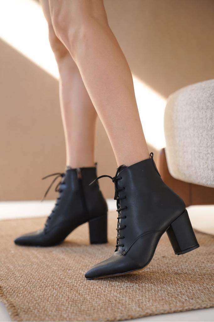 Women Modern Stylish Fashion Women Candy Heel Lace Up Boots Skin Suede