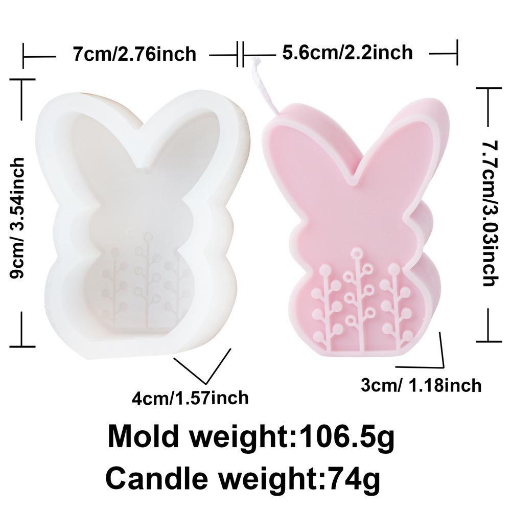 Easter Flat Relief Flower Rabbit Candle Silicone Mold DIY Bunny Soap Crystal Making Tool Animal Ice Tray Craft Home Decor