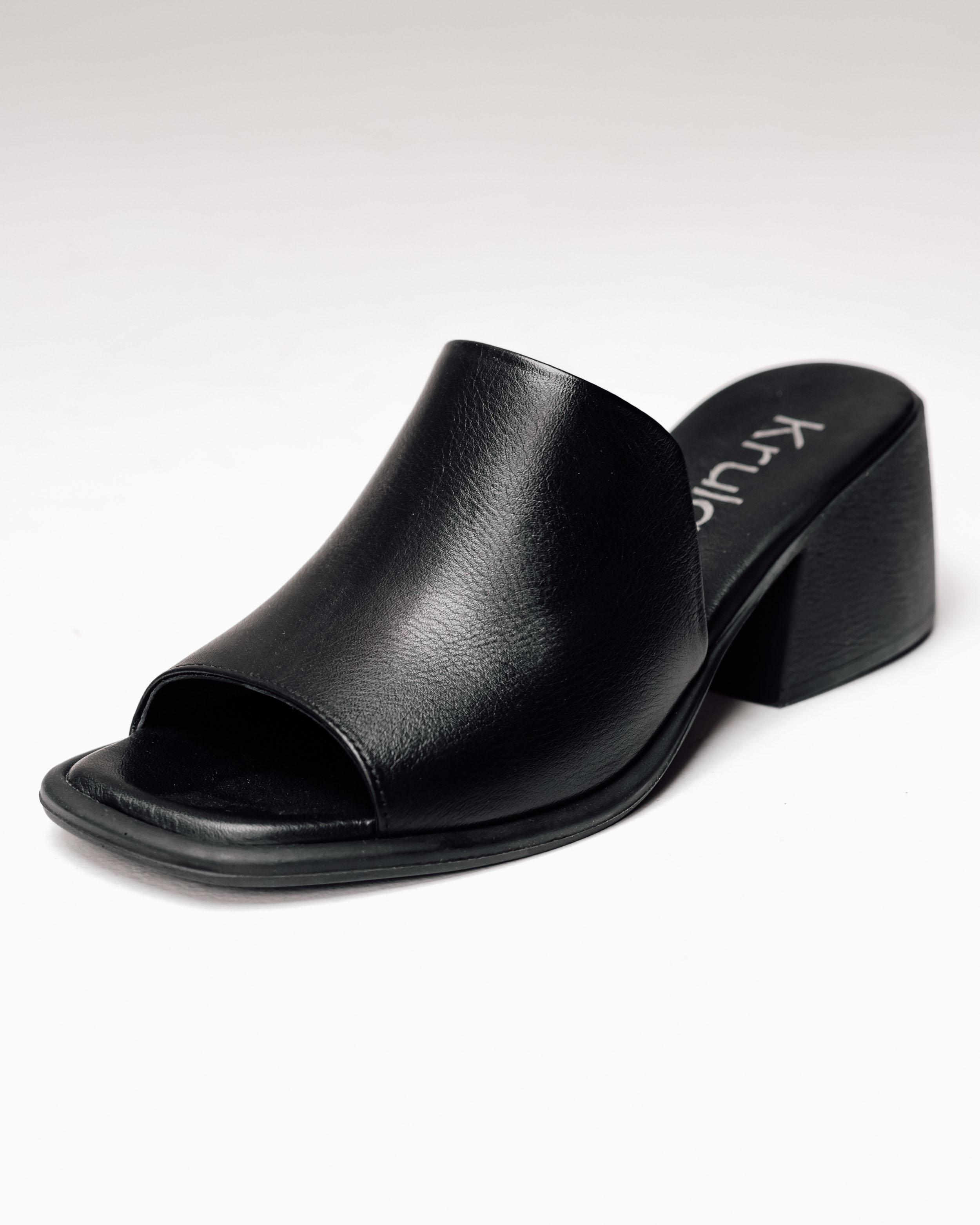 

Сабо з відкритим носком Krula 1951073 36 білі шкіра 38 чорний