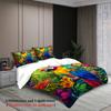 3Pcs Multicolor Duvet Cover With 2 Pillowcases 3D Printed Parrot Floral Gifts For Teen Adult Home Decor Single Size Bedding Sets