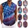 Męska hawajska koszula z klapami zapinana na guziki T-shirt top