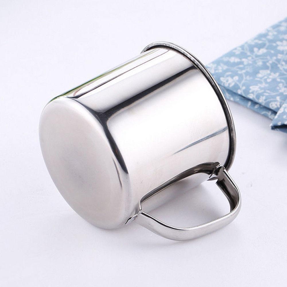 2018 Hot New Newest Sale Useful Coffee Tea Cup Handle Lightweight Cup Drinking Silver Portable Stainless Steel