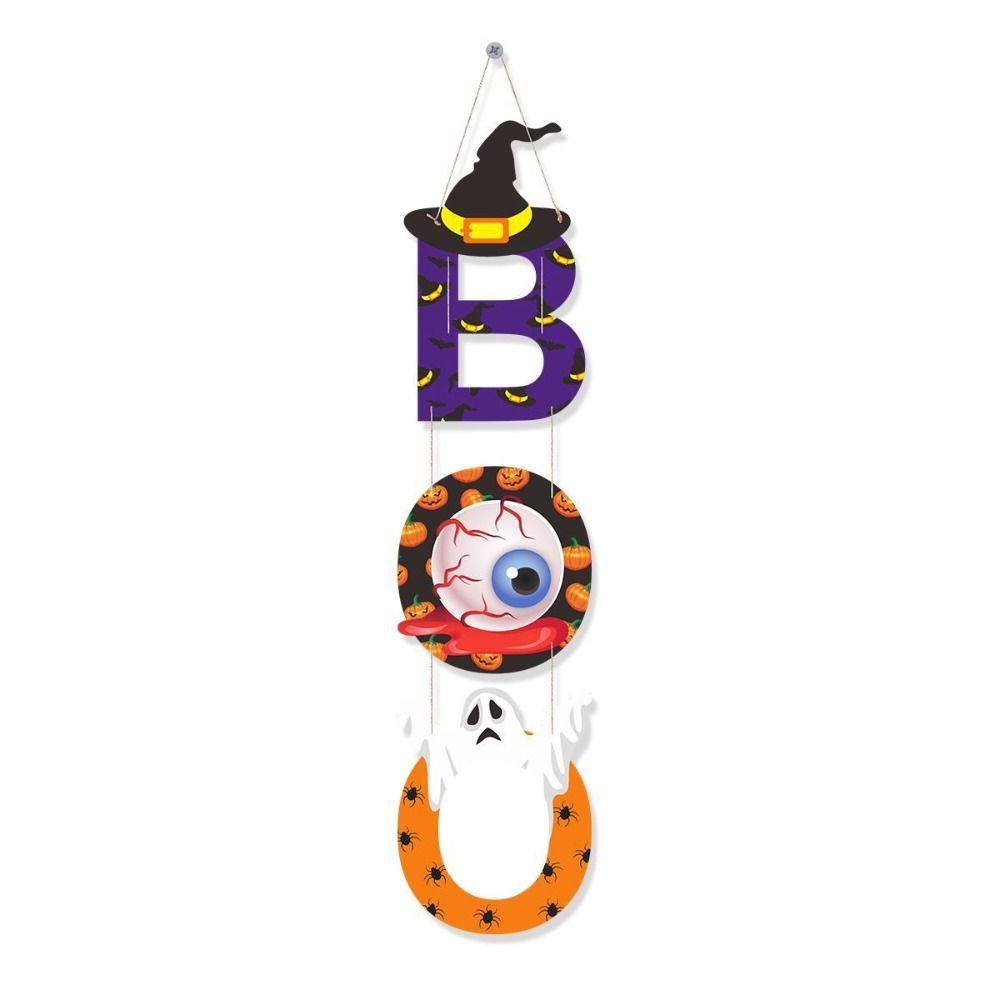 

Scary Halloween BOO Pendant Cartoon Background Hanging Flag BOO Paper Banner Holiday Decor style 1