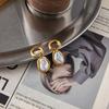 European and American stainless steel imitation baroque pearl earrings titanium steel non-fading ear buckles