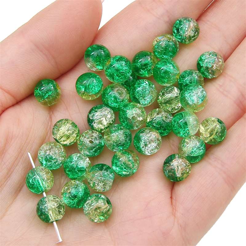 8-14mm Whtie and Random Mixed Crackle Acrylic Beads Spacer Ball Beads for DIY Bracelet Fashion