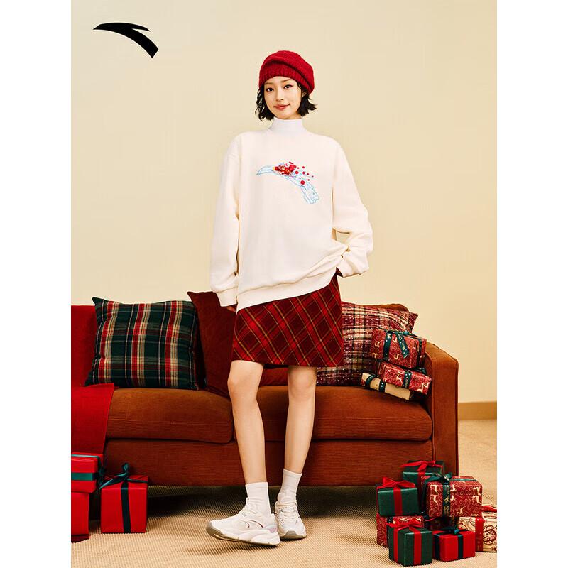 ANTA Unisex Winter Fleece-Lined Crewneck Sweatshirt 165/S