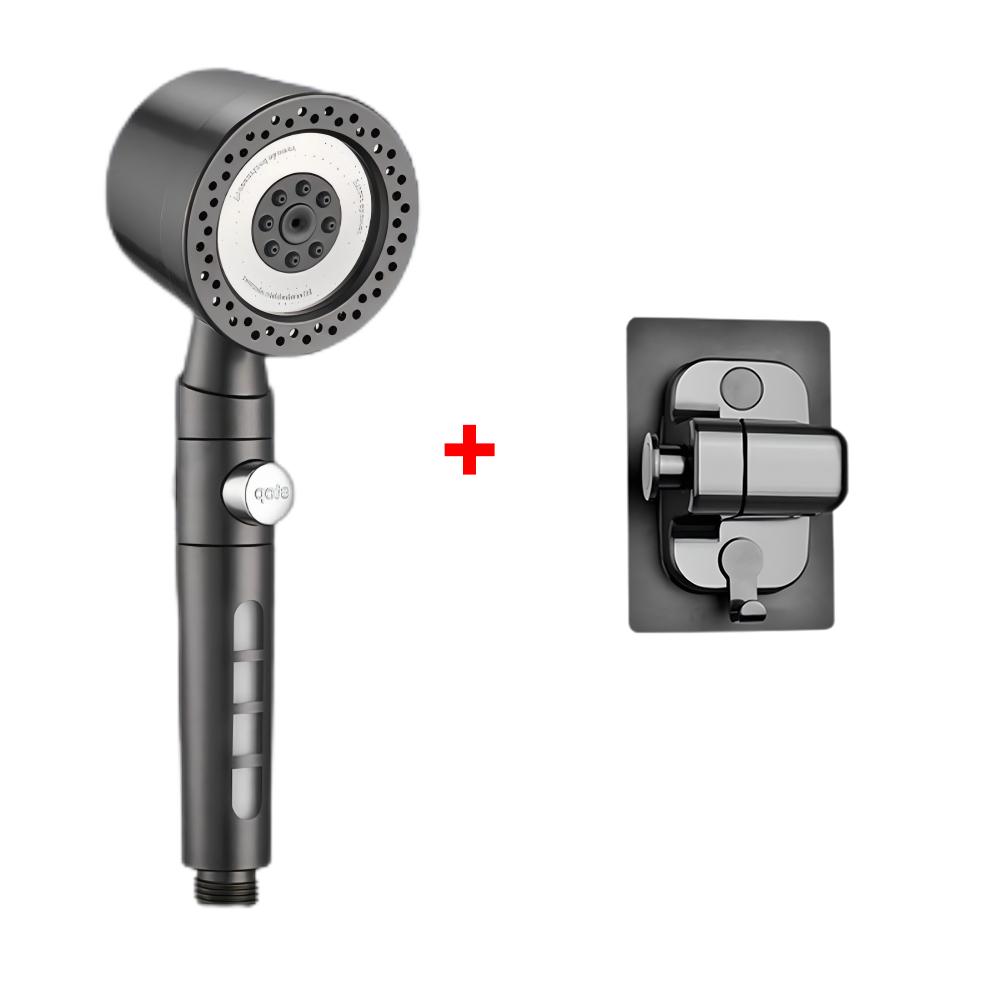 6 Modes High Pressure Shower Head ABS Water Saving Filter Showerhead Fall Resistance Bath Shower Nozzle Set with Stop Button