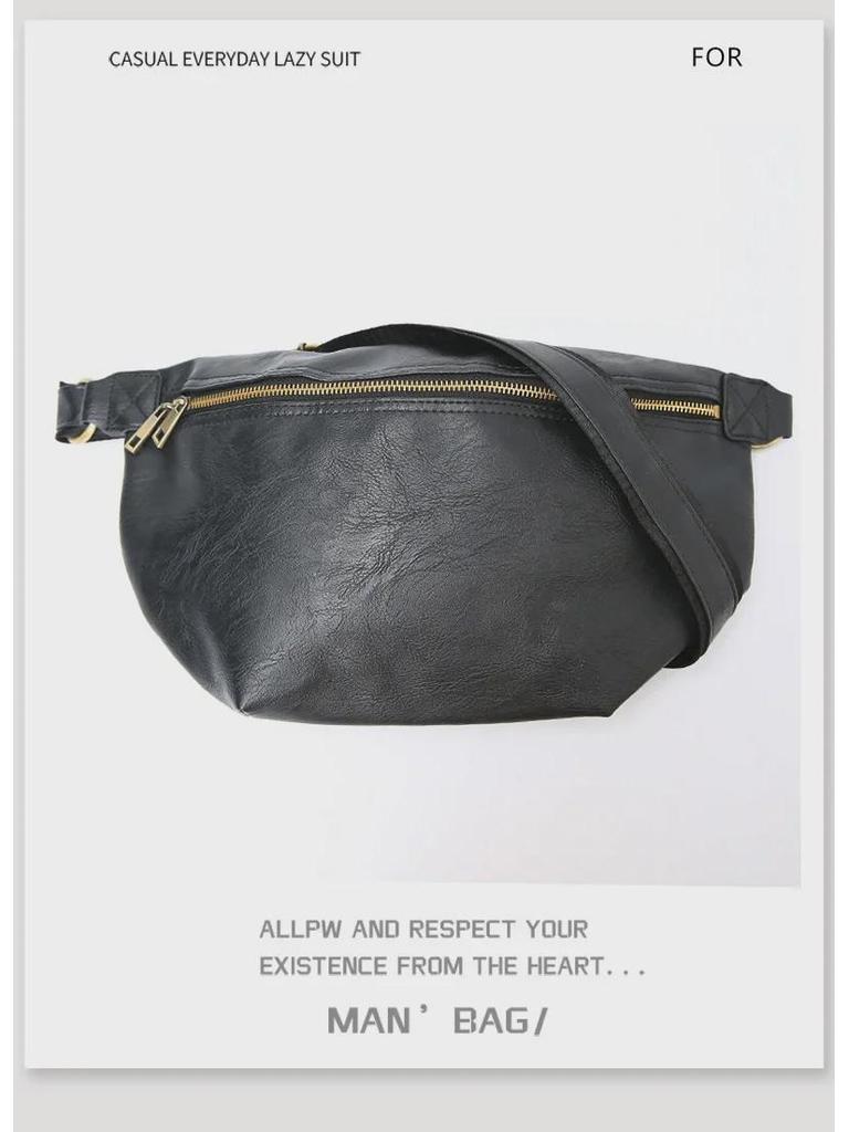 Geantă de piept coreeană pentru bărbați 2024: Geantă Crossbody & de Talie la Modă, de Mare Capacitate