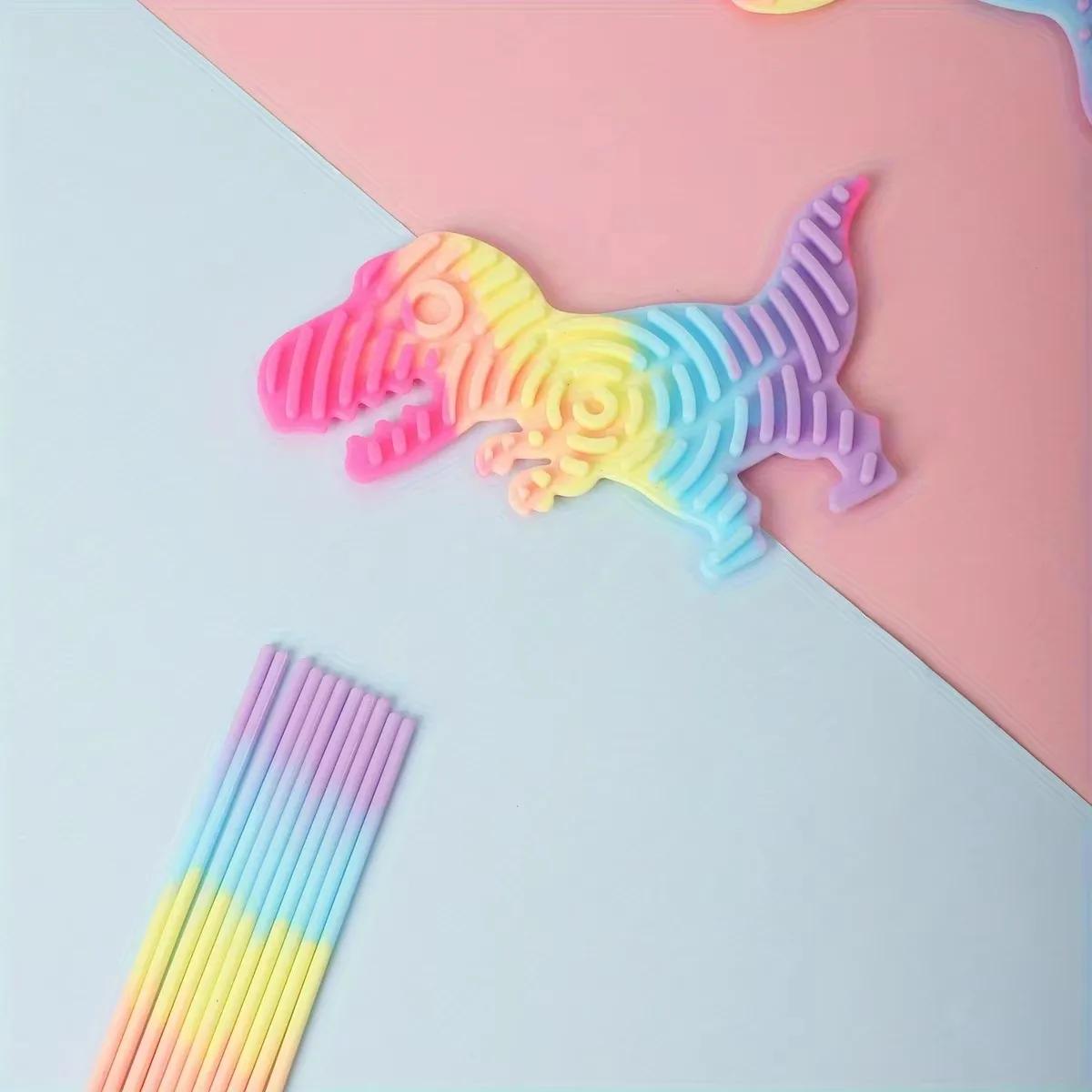 

Sensory Activity Board for Kid Busy Board Motor Skills Montessori Toy Relaxing Stress Colored Silicone Rod Travel Toy Gift Boy