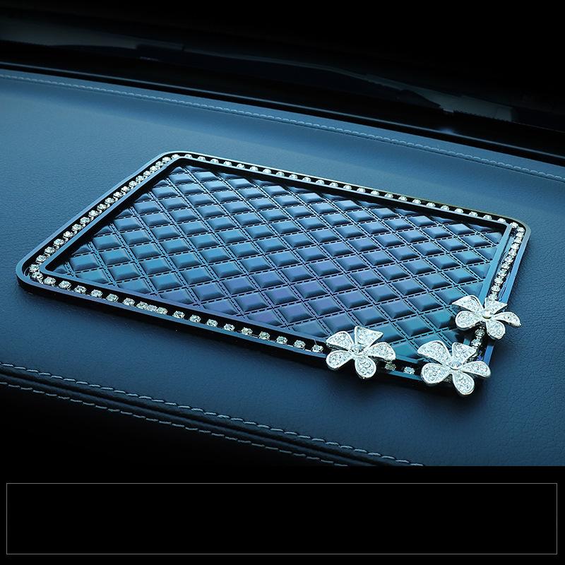 1Pc Car Anti-skid Pad Car Mobile Phone Anti-skid Pad Car Ornaments Feather Pad Diamond Anti-skid Pad Supplies