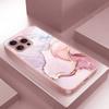 Creative Marble Pattern Pink Metallic Paint Glass Hard Phone Case For iPhone 17 16 15 14 13 12 11 Pro Max Plus 16E 17Air Cover