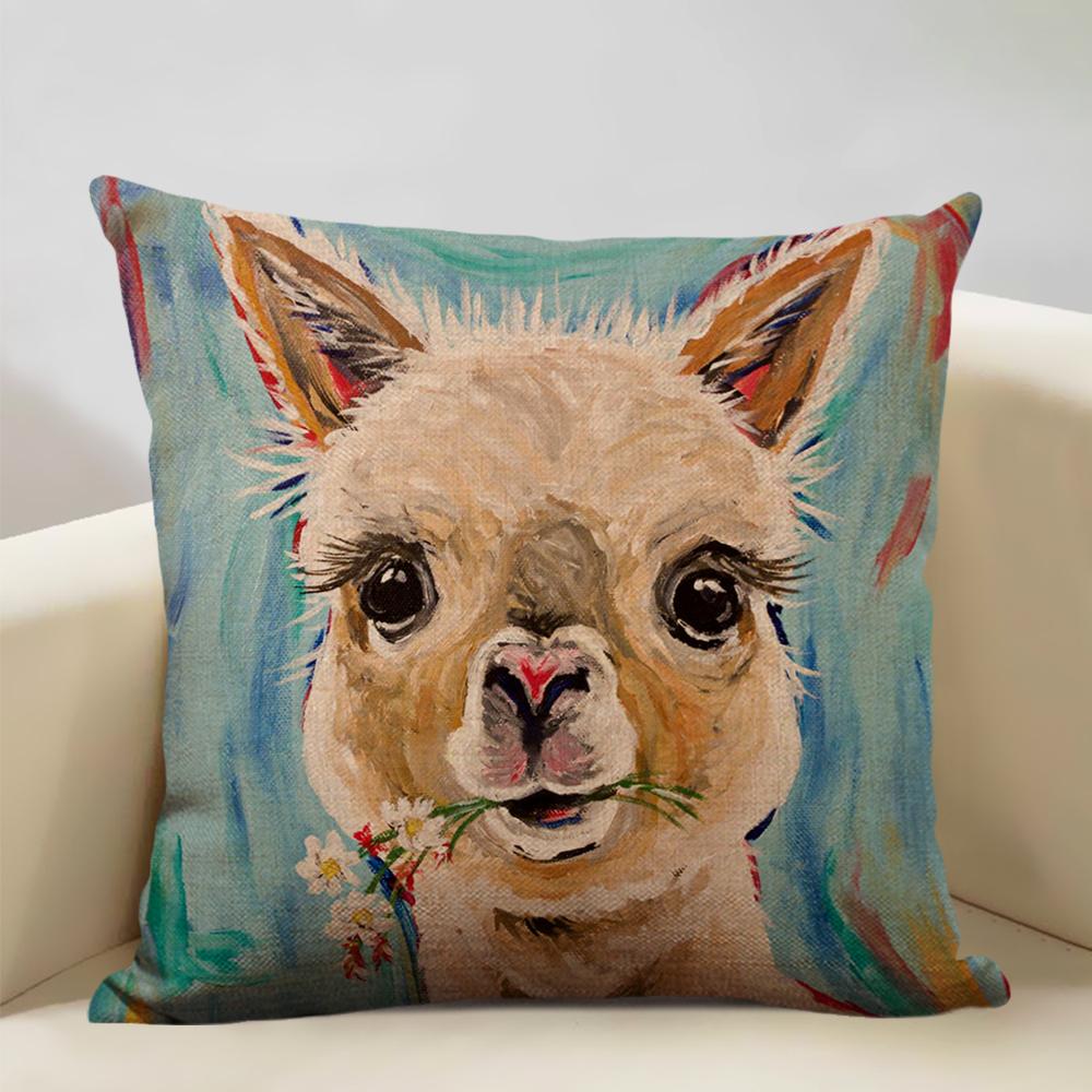 Farm Animals Cows Sheep Pigs Cushion Cover Bedroom Sofa Decorative Pillow Case 45x45CM High-quality Linen Office Accessories