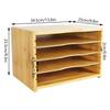 WKWKER File Organizer with 3 Adjustable Layers, Letter Case, Bamboo File Box, Desktop Storage, Office & Home Supplies, Document Case (Natural)