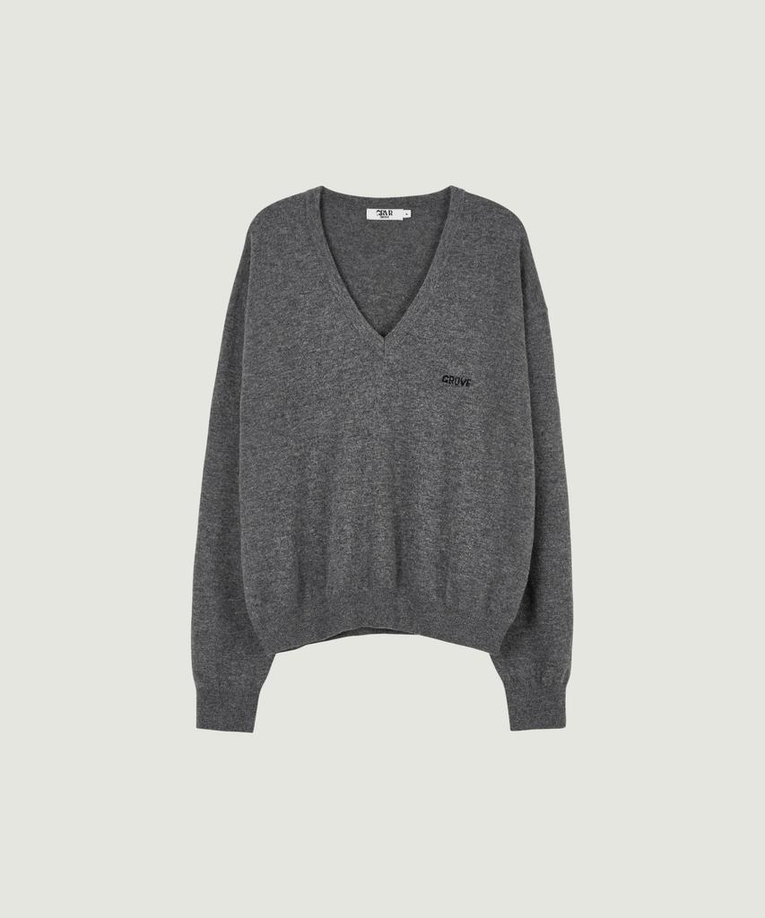 GROVE 26Fw Myles V-Neck Knit (Melange Gray)