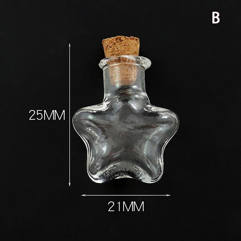 10Pcs Glass Bottles Miniature Bottle Mini Cork Glass Vials Diy Mini Wishing Drifting Bottle Wedding Party Decor Glass Jars