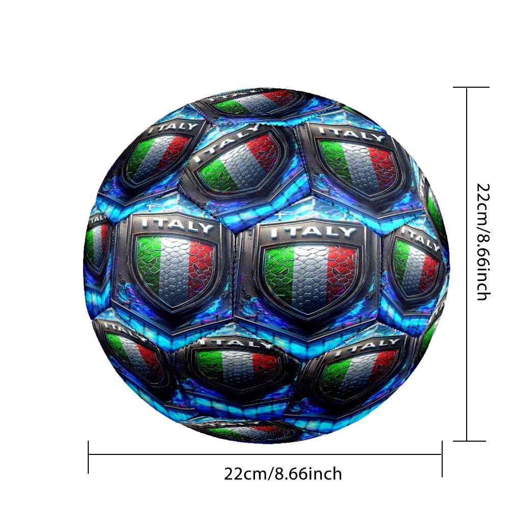 Italy Shield Design Printed Size 5 Soccer Balls, High-Quality, Anti-Slip, Protective Football, A Unique Gift , Birthdays, Christmas Gifts