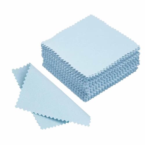 FineGood Silver Polishing Cloths, 50-Piece Set, 8cm x 8cm, High-Performance Silver Polishing Cloths for Silver Care, Polishing, and Accessory Polishin