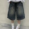 Korte Mujer Vintage Jean Shorts Dames Onderkanten Streetwear Mode Casual Y2k Wijde Pijpen Broek