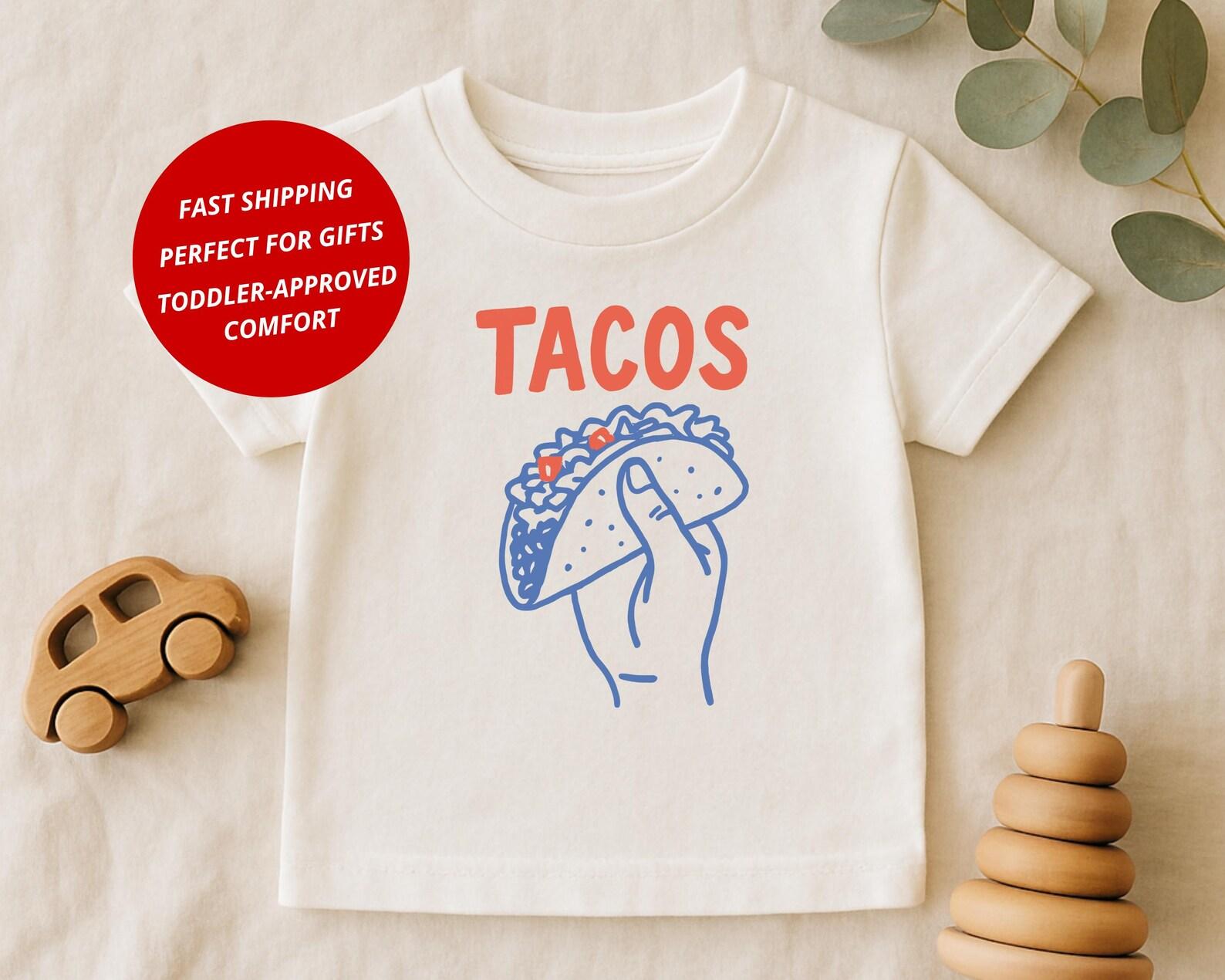 Tacos Toddler Shirt: Playful Foodie Kids Tee, Cotton Blend 100