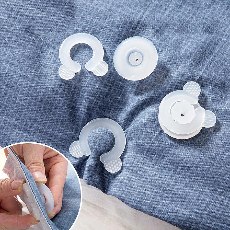 4Pcs Bed Sheet Straps, Duvet Cover Fastener Clip, Non-Slip Elastic Fitted Sheet Holders, No-Pin Safety Fastener Clips for Bed Sh
