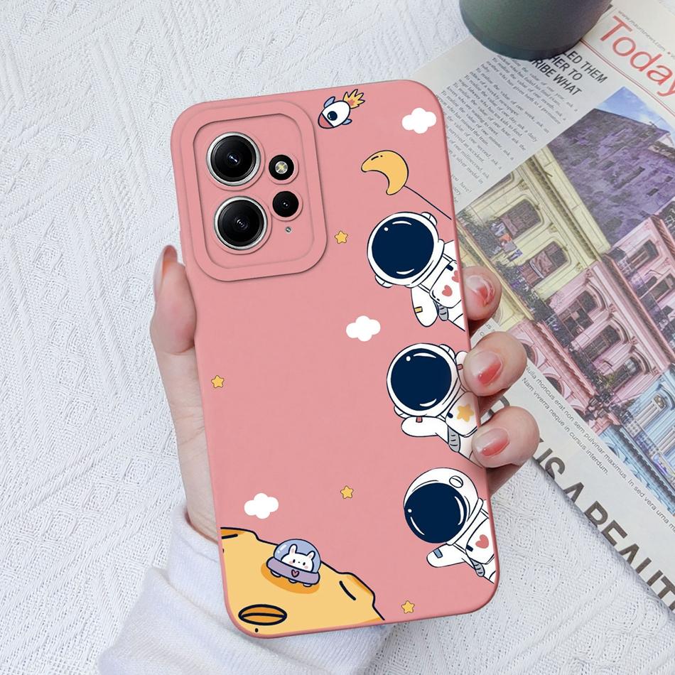 Cases For Xiaomi Redmi Note 12 12S 4G 5G Cute Patterned Liquid Silicone Anti Knock Back Cover For Redmi Note 12 S Funda Bumper