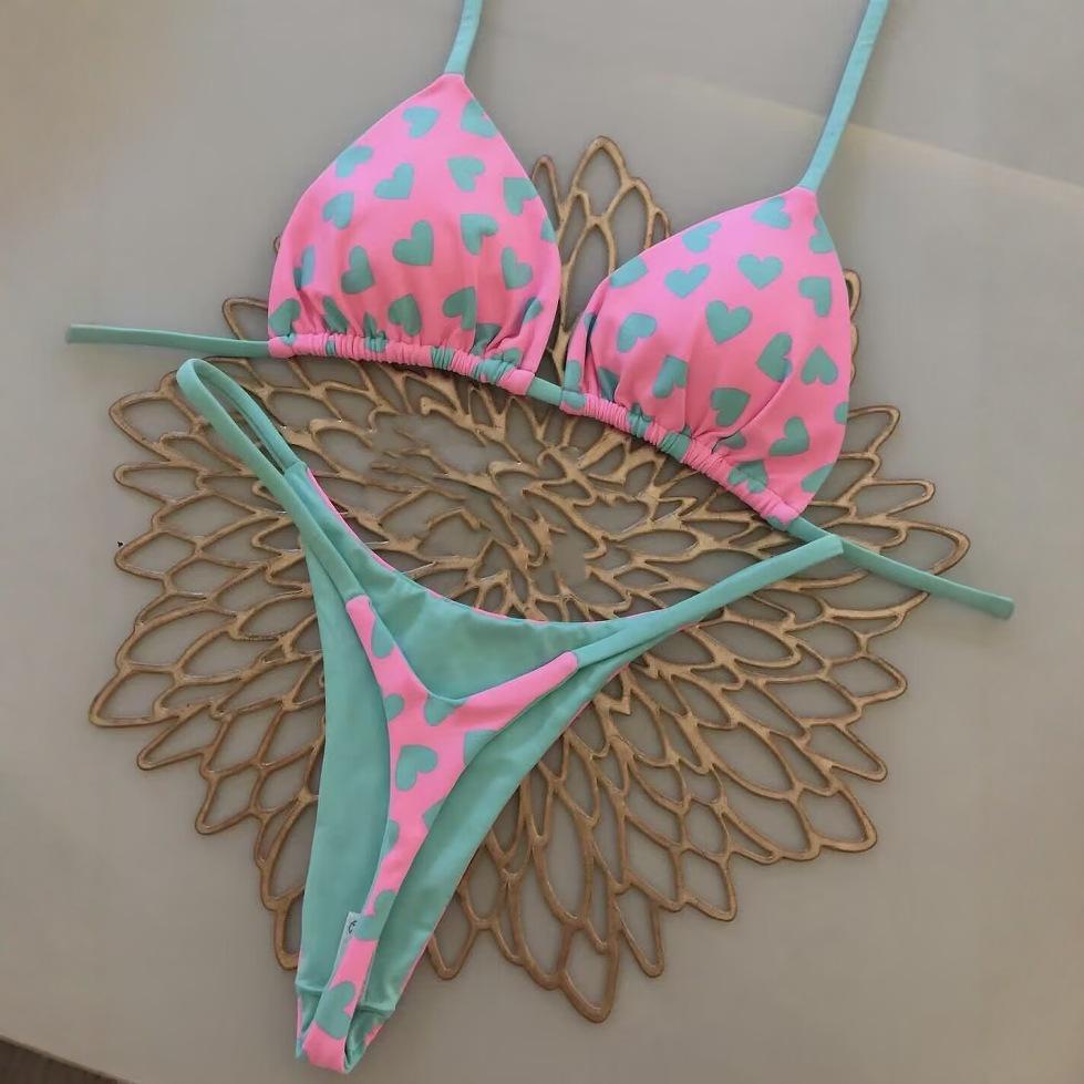 European and American Print Bikini - Women's Sexy Beach Swimwear