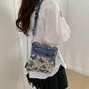Vintage Butterfly Printing Denim Bag Crossbody Bag