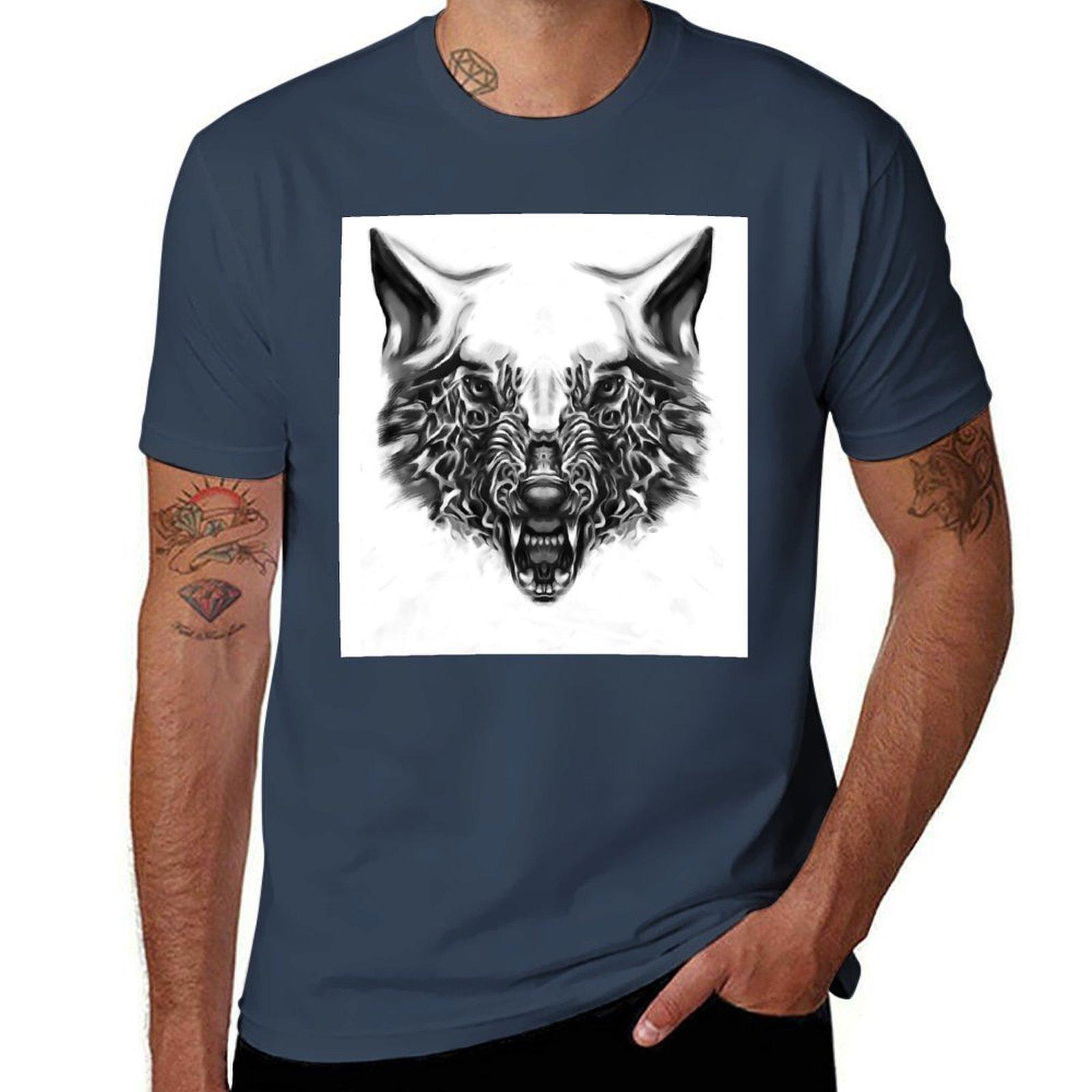 wolf TShirt Casual All Match Short Sleeve TShirt S