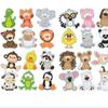 24PCS Diamond Painting Stickers Kits Diamond Painting by Numbers DIY Diamond Mosaic Sticker Art Crafts Animal for Kids Beginner