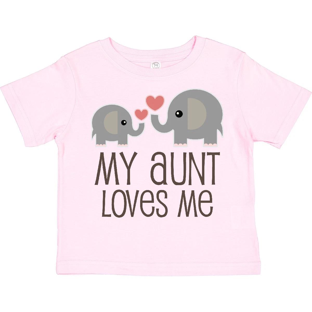 Inktastic My Aunt Loves Me Toddler T-Shirt Childs Cute Elephant Kids Family Kid 130