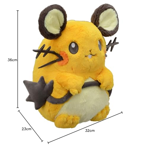 Pokémon Center Original Fluffy Dedenne Plush Toy 36 x 32 x 23 cm (H x W x D)