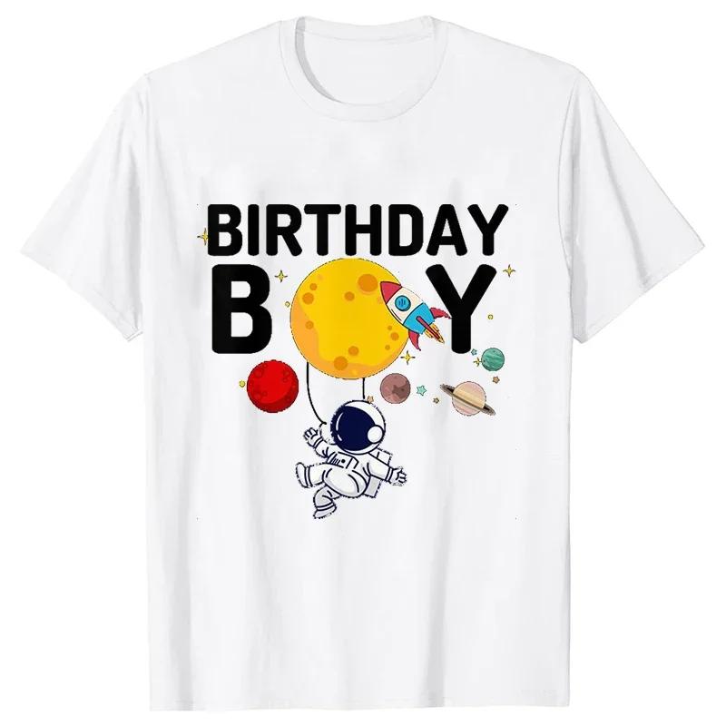 Astronaut Birthday T-shirts Family Astronaut Clothing Rocket Tshirts Short Sleeve Birthday Space Womens T-shirts Clothing