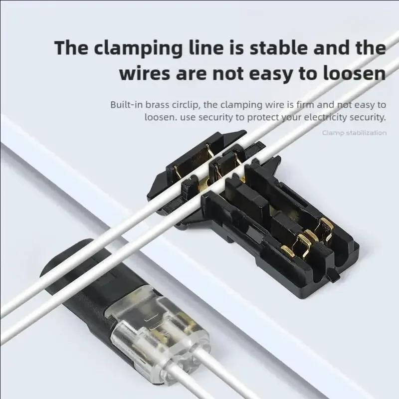 10Pcs T Type Wire Connector 2 Pin Automotive Wire Splice Connector T Tap Wiring Connector 3 Way Terminals Car Electrical Wire