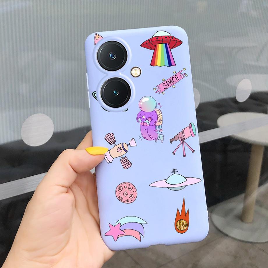 

For Huawei Nova 11i Phone Case Nova11i Back Cover Soft Silicone Candy Color Bumper Shell MAO-LX9 Capas Cartoon Dragon Astronaut Nova 11i