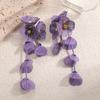 Retro Glamorous Long Tassel Flower Stud Earrings for Women