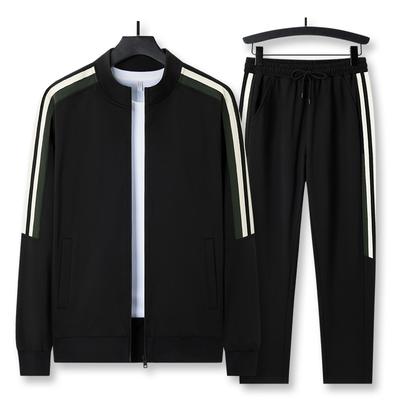 Lässiger Sportanzug Herren Hoodie Lockere Stehkragenjacke Übergröße Sport Zweiteiliges Set für Herren