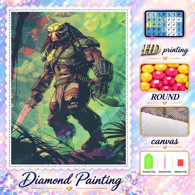 Predator Diamond Painting Kit 5D Full Drill DIY Diamond Mosaic Wall Art Home Decor