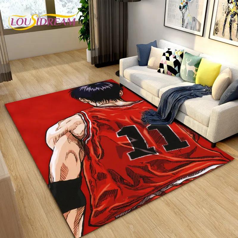 Slam Dunk Japonia Anime Kreskówka Dywan Obszarowy, Dywanik Dywanowy do Salonu Sypialni Sofa Wycieraczka Dekoracja, Mata Podłogowa Antypoślizgowa do Zabawy dla Dzieci
