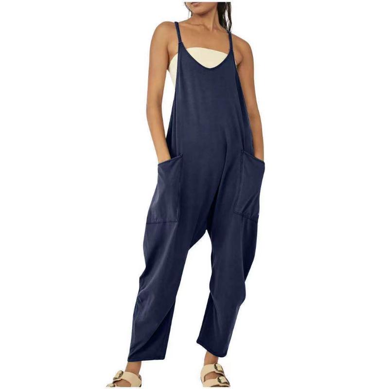 thumbnail image 2 of Women’s Sleeveless Jumpsuit – Adjustable Strap Wide-Leg Romper With Pockets, Summer 2024 2 of 13