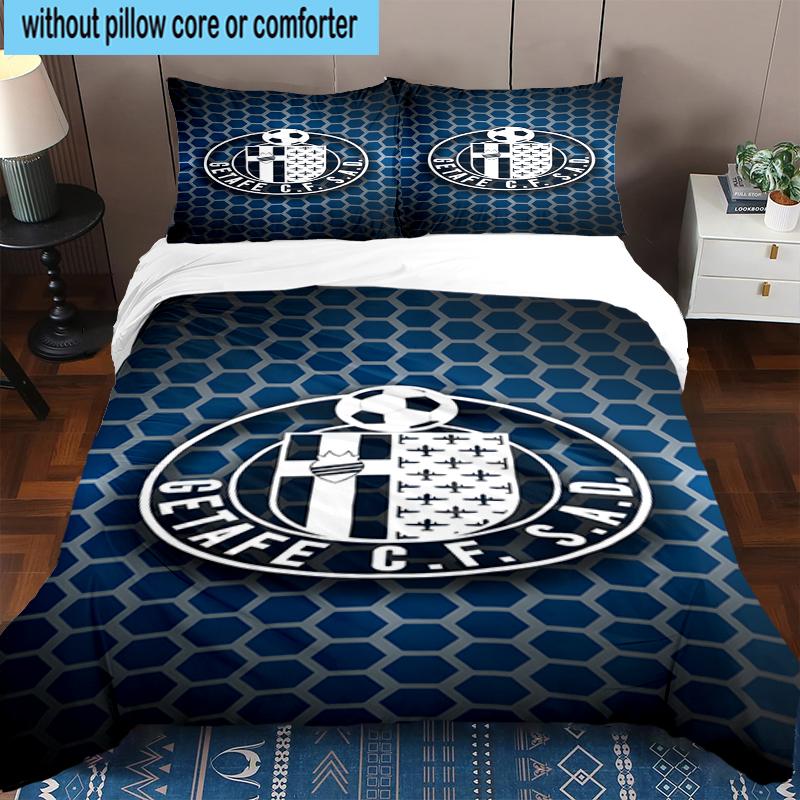 3PCS Getafe Football Crest Bedding Set,Including 1pc Duvet Cover And 2pcs Pillowcases Perfect for Bedroom, Dormitory, Fan Christmas gift