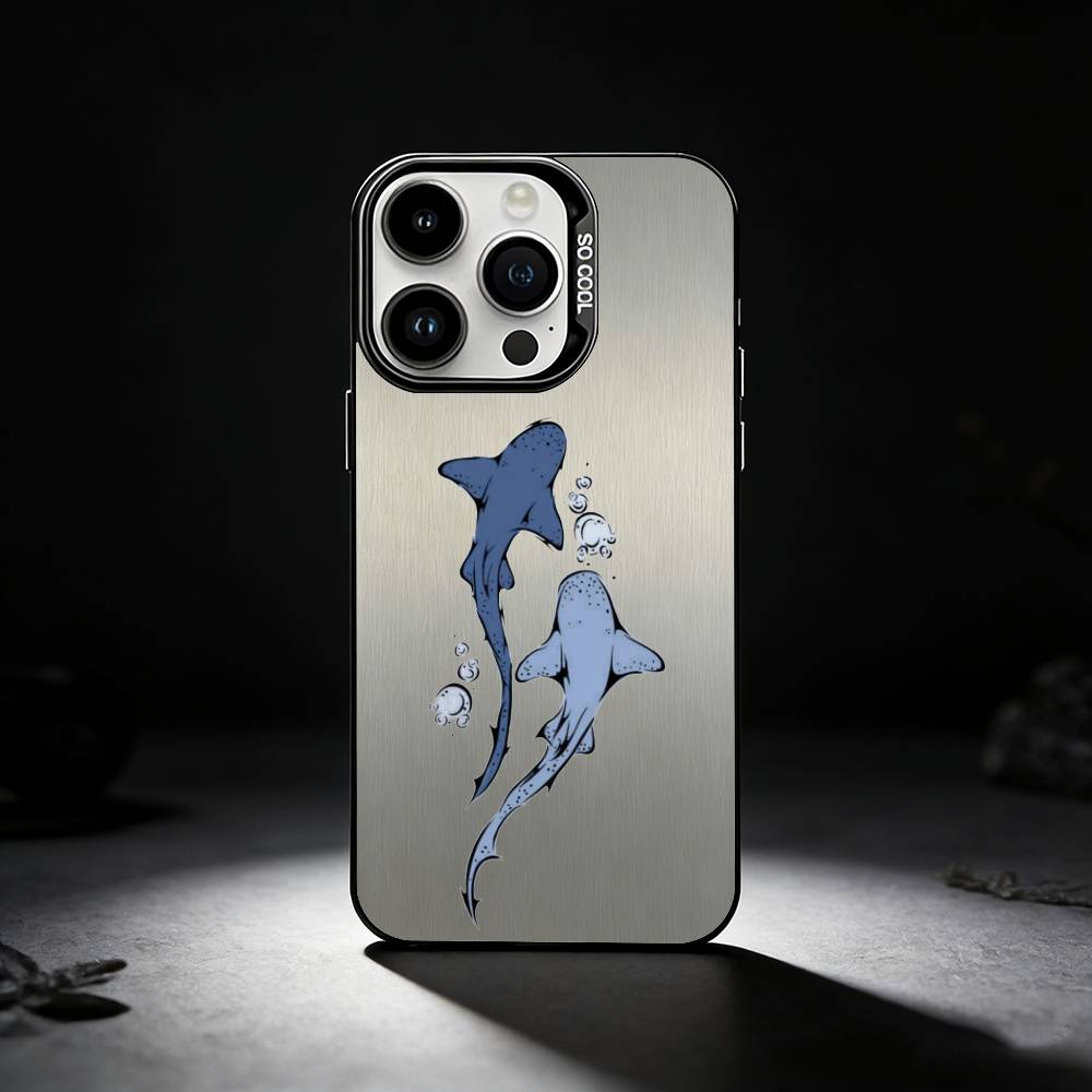 Seashell Starfish Pattern Phone Case For iPhone 17,16,15,14,13,12,11 Plus,Pro Max,XS,Colored silver phone case