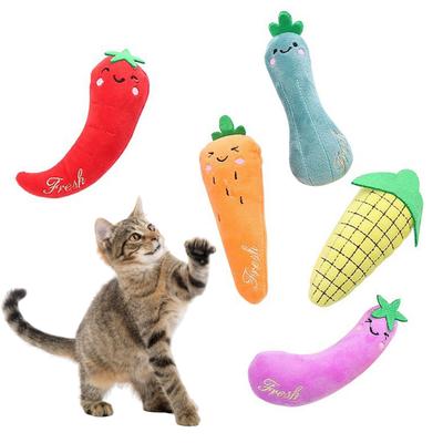 Giocattolo per Gatti Peluche a Forma di Verdura Erba Gatta Giocattolo per lo Svezzamento dei Gattini Forma di Verdura Giocattolo da Masticare per Gatti Allevia la Noia per Gatti da Interno