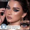 FUNSACHY 1 זוג עדשות מגע אפורות בדרגה 0~-8.00 מיופיה עדשות כחולות אישונים חומים עדשות מרשם קוסמטיקה שנתית יפה