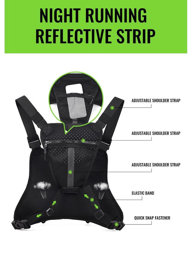 Men's Casual Cycling & Hiking Chest Bag - Functional Vest Bag for Running & Fitness