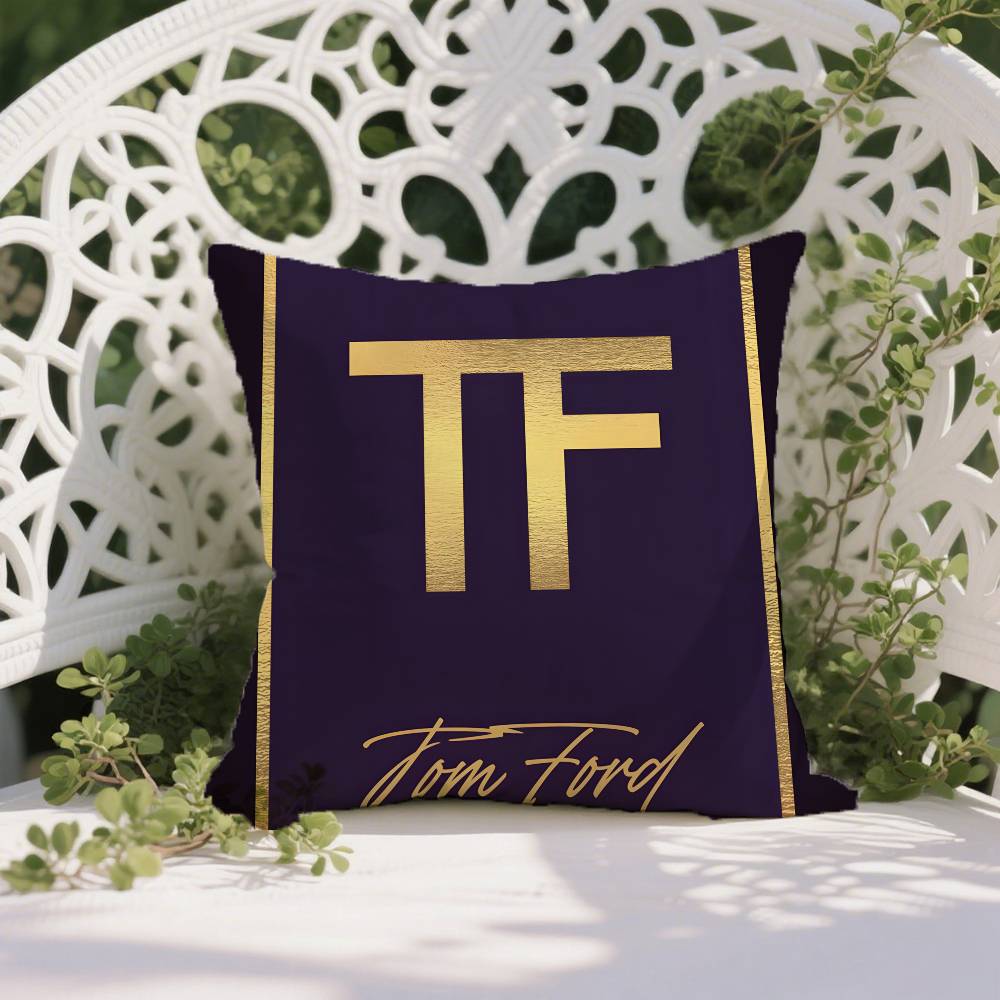 Beliebte T-Tom F-Ford Luxusgüter Kissenbezug Hausstaubmilbenabweisender Kissenbezug Verdeckter Reißverschluss Seidiger Kurzplüsch Sofa Kissenbezug