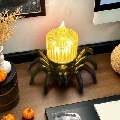 Halloween Kerzenlicht Batteriebetrieben Flammenlos LED Spinnen Teelichter Elektrisch Flackernde Falsche Kerze Halloween Party Dekoration
